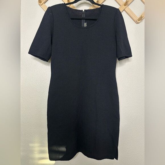 St. John Basics Black Knit Dress Sz 8 - Picture 1 of 7